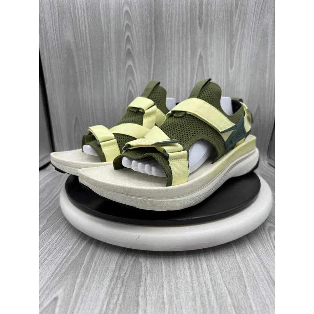 Teva Aventrail Mens Sz 13 Deep Lichen Green Yellow Trail Running Hiking Sandals